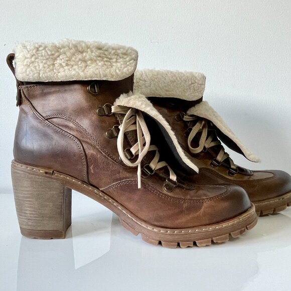 Ladies "Locale" Brown Leather Lace-Up Ankle Boots - Picture 11 of 16